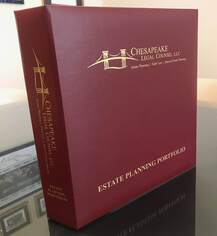 Picture of an Estate Planning Portfolio binder from Chesapeake Legal Counsel